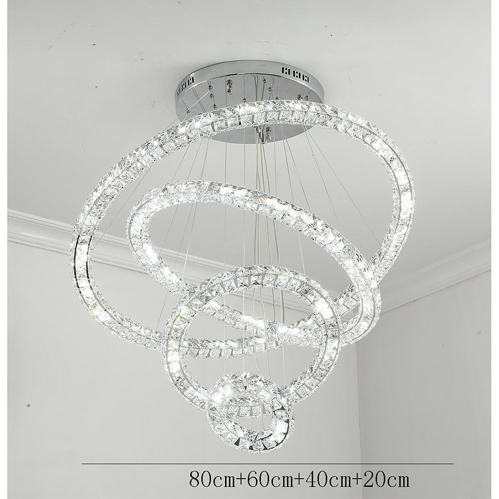 3 4 Light Led Tiered Chandelier Led Crystal Ring Hanging Pendant Light