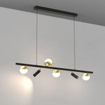 6 8 Light Black Island Horizontal Suspension Linear Pendant Light