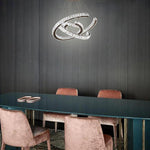 Lumina Wave Crystal LED Chandelier in Stainless Steel
