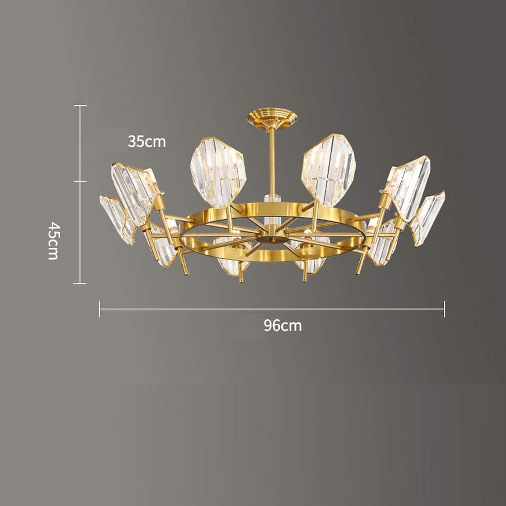Lumière Ring Crystal Chandelier in Gold Brass – Modern Ceiling Light