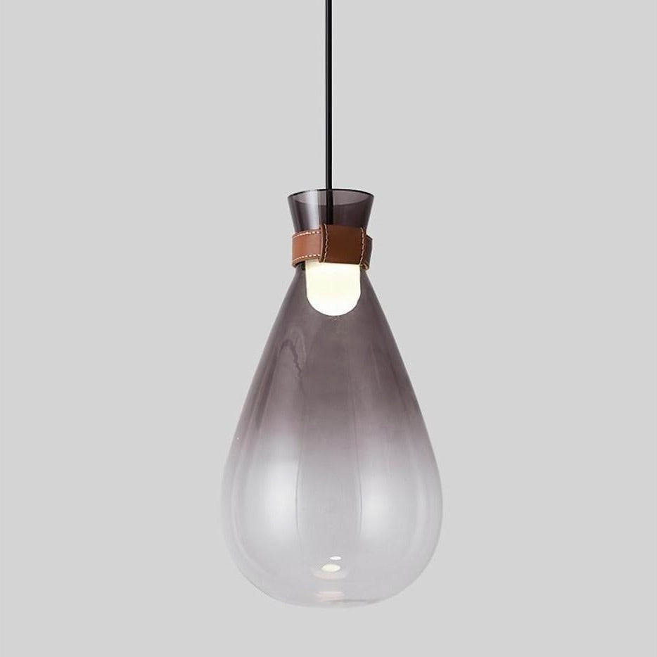 Artisan Teardrop Pendant Light in Smoke Grey or Clear Glass