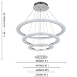 Modern 4-Ring LED Chandelier with Adjustable Hanging