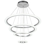 Modern 4-Ring LED Chandelier with Adjustable Hanging