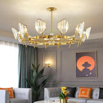 Lumière Ring Crystal Chandelier in Gold Brass – Modern Ceiling Light