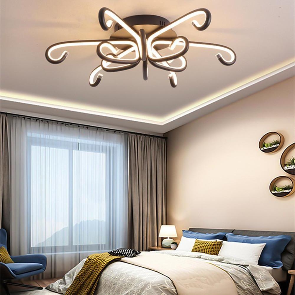 Modern Artistic Octopus Inspired Flush Mount Ceiling Light With Sleek Curved Led Design