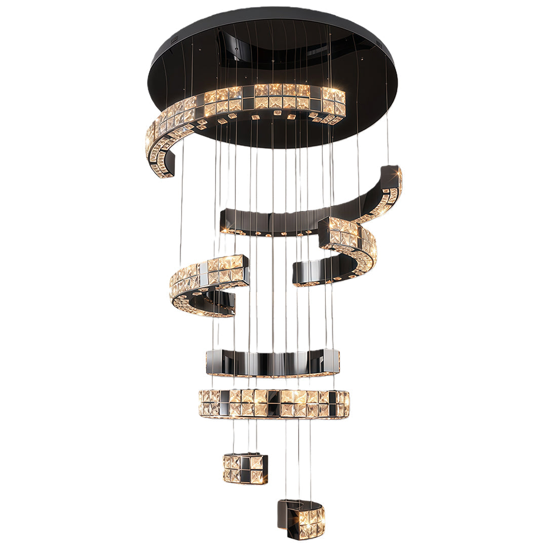 K9 Crystal Chandelier Modern Minimalist Ceiling Light with Adjustable Chain
