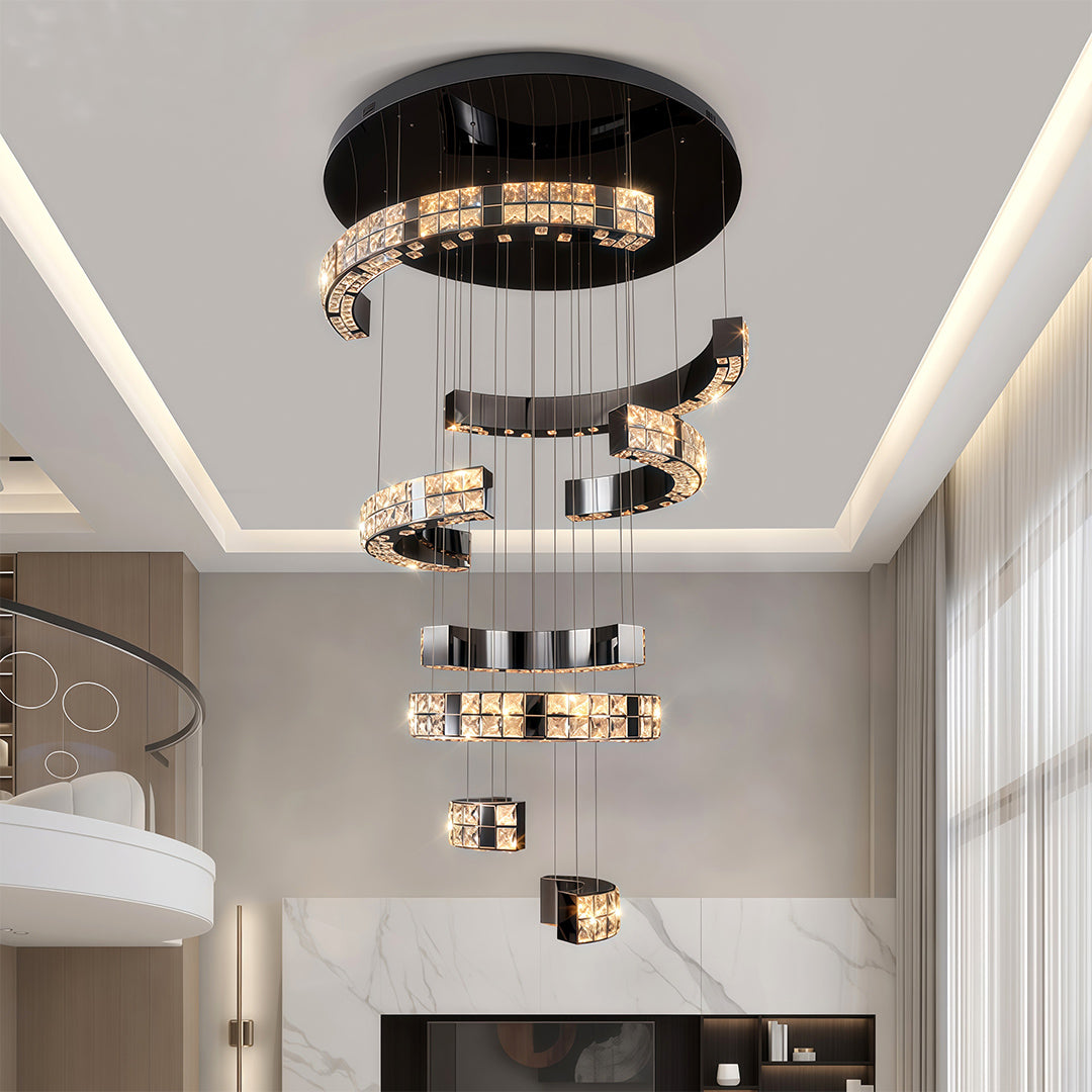 K9 Crystal Chandelier Modern Minimalist Ceiling Light with Adjustable Chain
