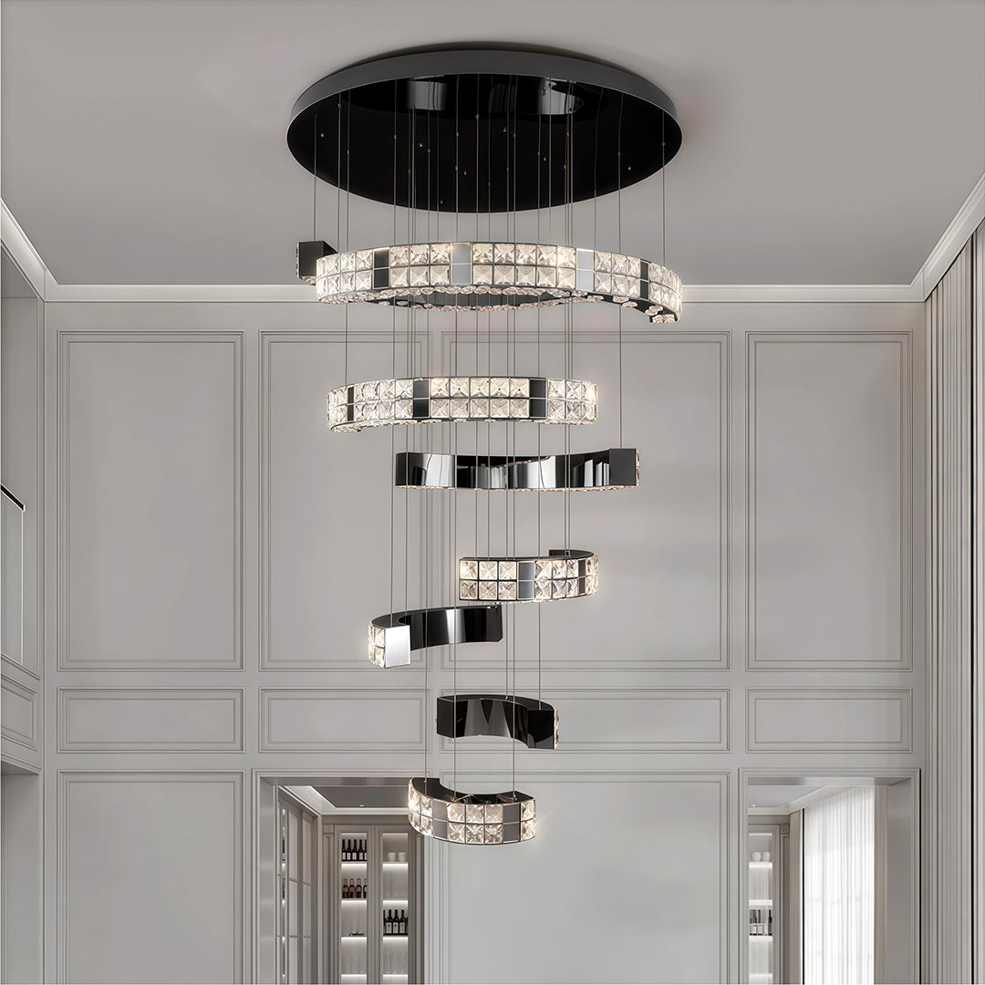 K9 Crystal Chandelier Modern Minimalist Ceiling Light with Adjustable Chain