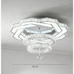 Ambient Crystal Led Flush Mount Light 20 24 31 Gold Or Silver