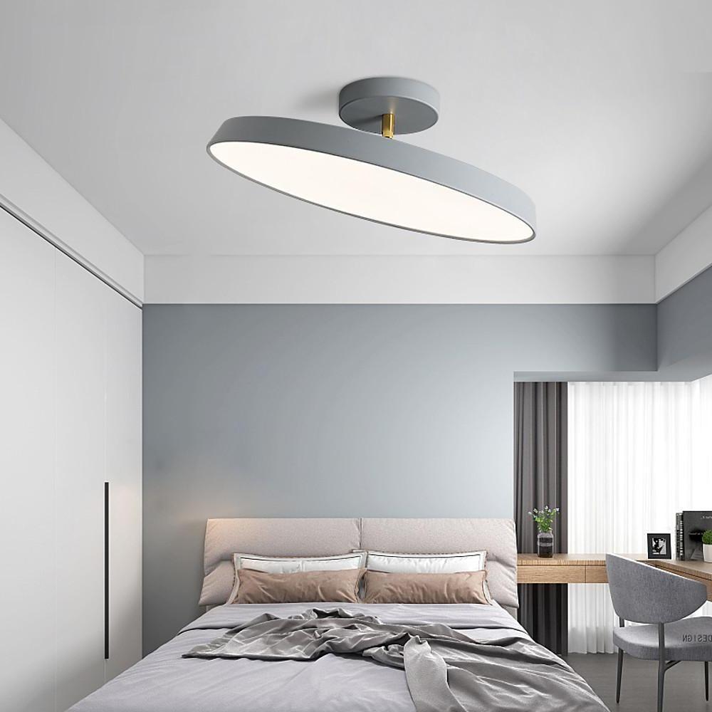 Aurelia Circular LED Semi-Flush Mount Ceiling Light in Nordic Minimalist Style