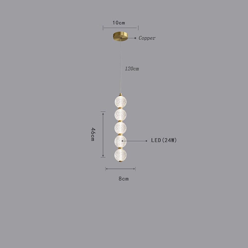 Aurelia Trio Copper Pendant Light – Modern Globe LED Chandelier