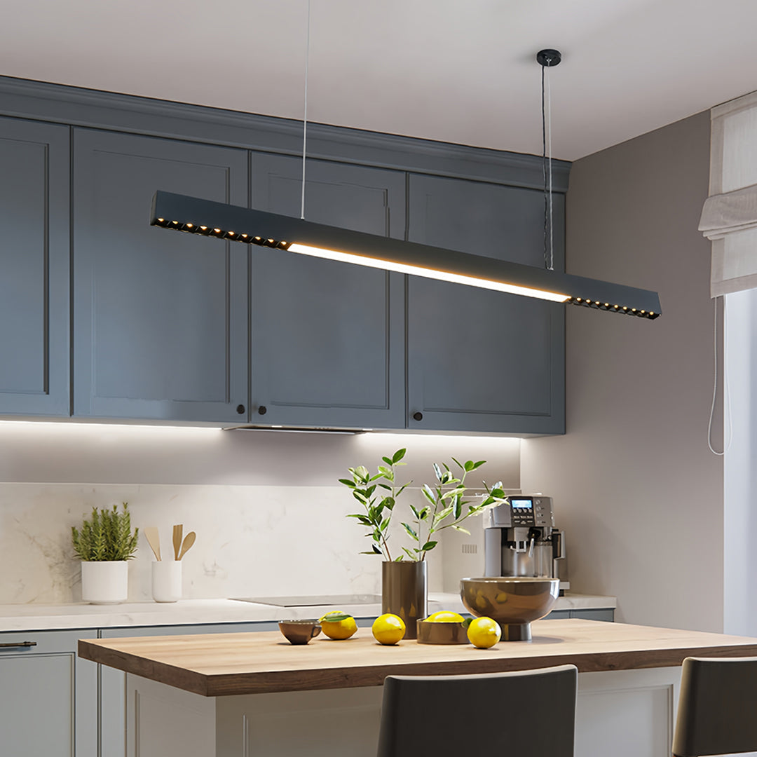 Linear LED Pendant Light Modern Minimalist Aluminum Grille Suspension Lamp
