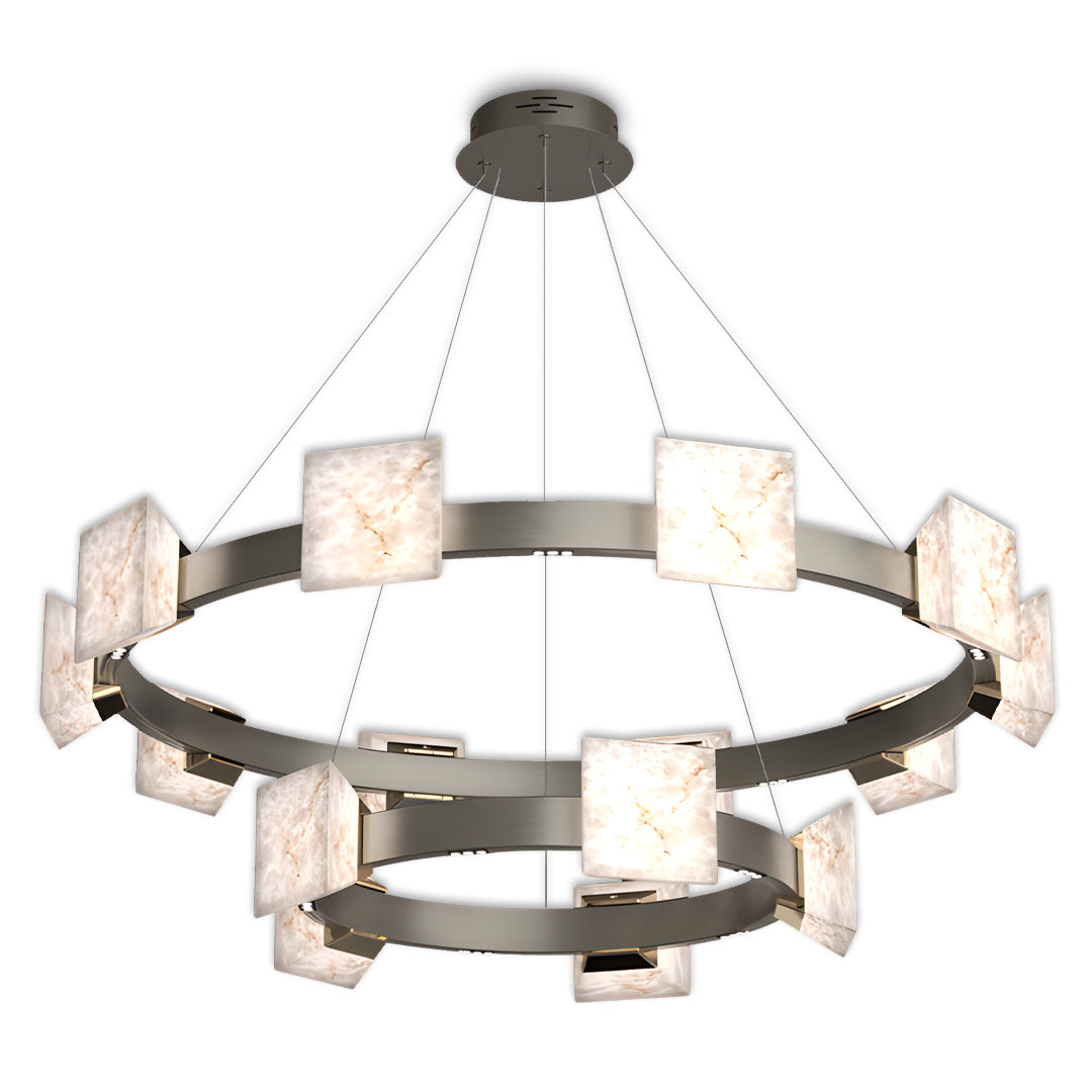 Modern Cloud Stone Kitchen Island Chandelier with Gold Aluminum Frame