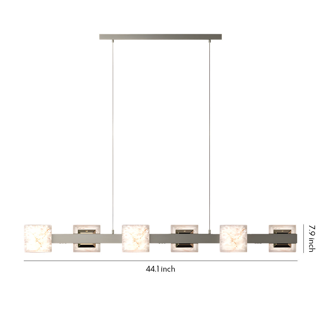 Modern Cloud Stone Kitchen Island Chandelier with Gold Aluminum Frame