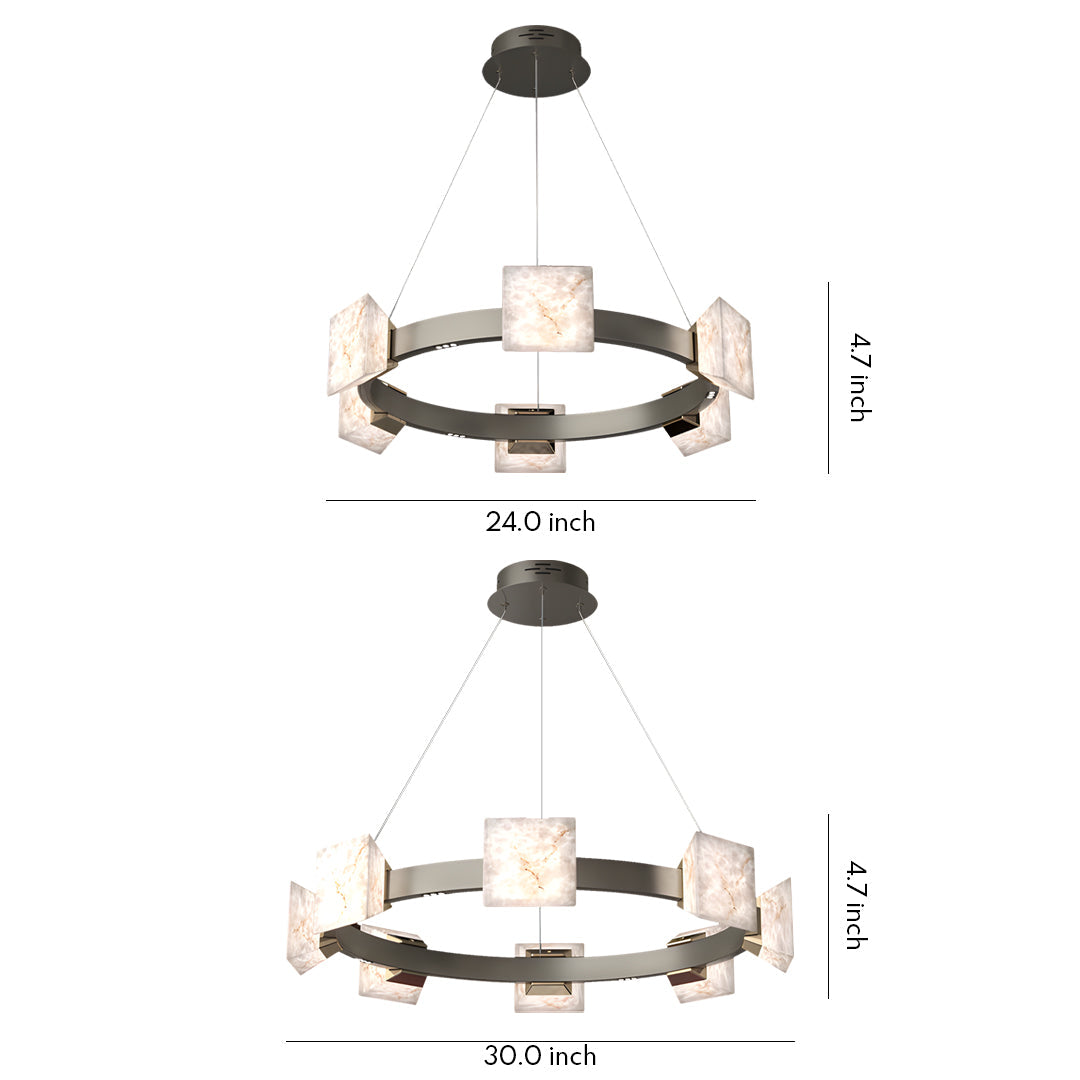 Modern Cloud Stone Kitchen Island Chandelier with Gold Aluminum Frame