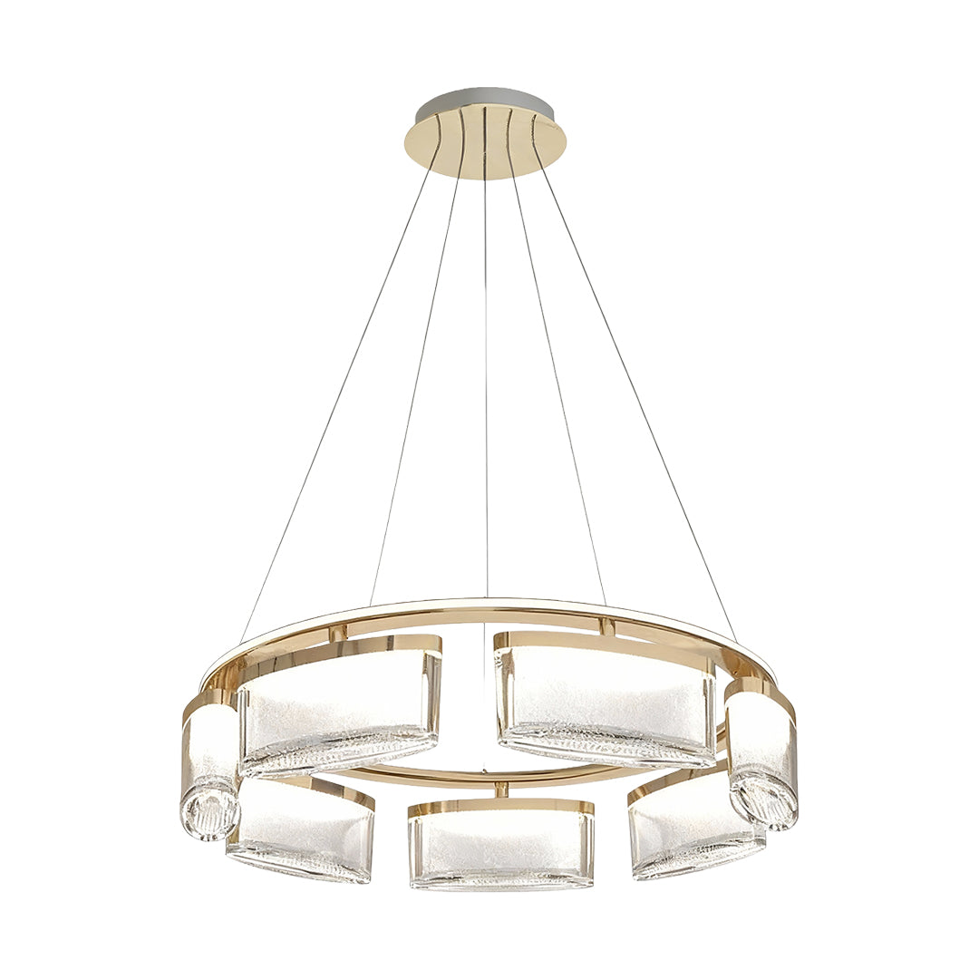 Lumina Crystal Chandelier in Gold Aluminum for Grand Interiors