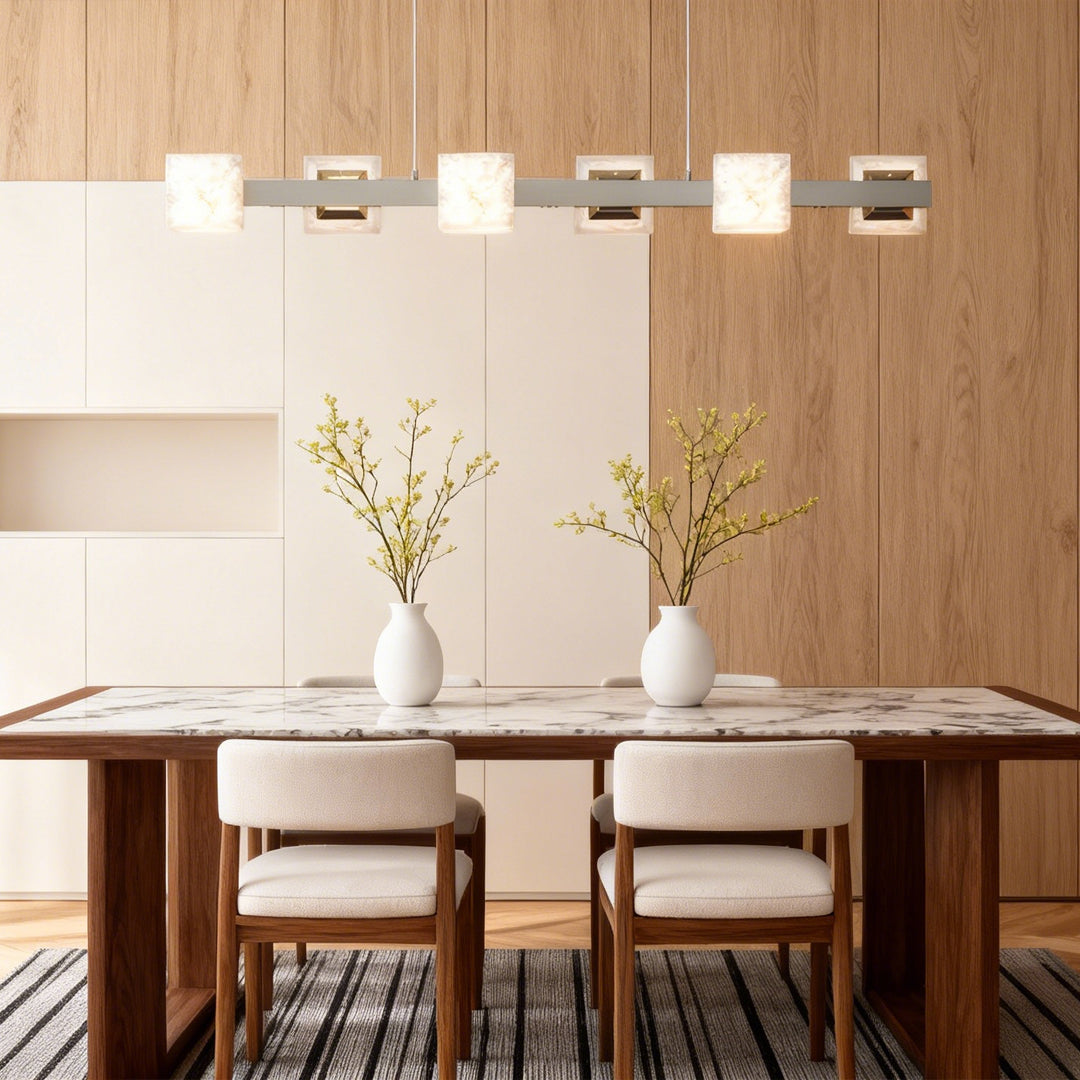 Modern Cloud Stone Kitchen Island Chandelier with Gold Aluminum Frame