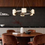 Modern Cloud Stone Kitchen Island Chandelier with Gold Aluminum Frame