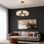 Lumina Crystal Chandelier in Gold Aluminum for Grand Interiors