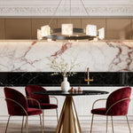 Modern Cloud Stone Kitchen Island Chandelier with Gold Aluminum Frame