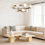 Modern Cloud Stone Kitchen Island Chandelier with Gold Aluminum Frame