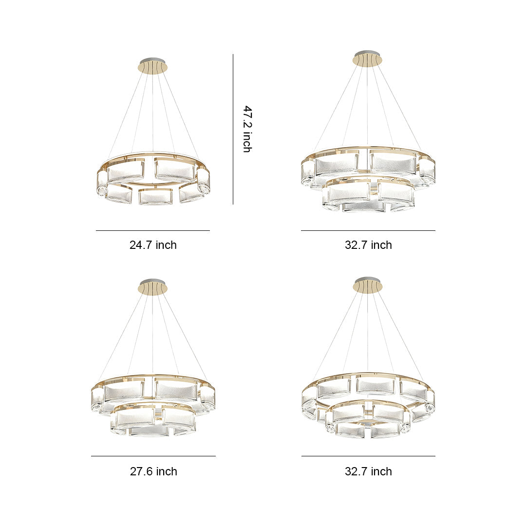 Lumina Crystal Chandelier in Gold Aluminum for Grand Interiors