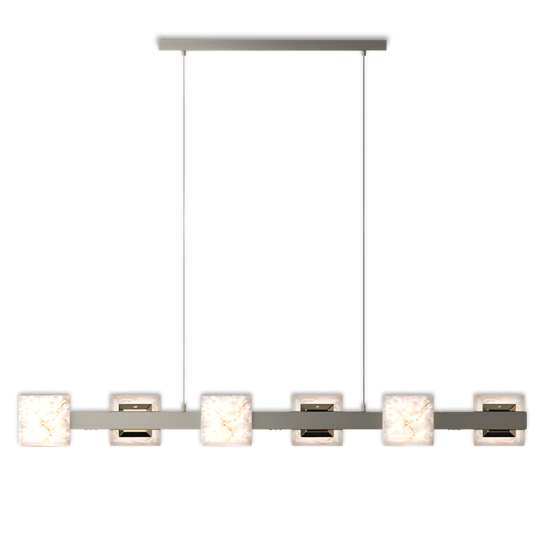 Modern Cloud Stone Kitchen Island Chandelier with Gold Aluminum Frame