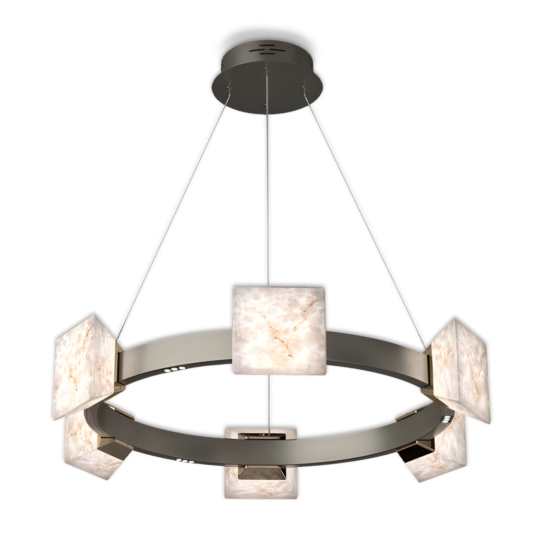 Modern Cloud Stone Kitchen Island Chandelier with Gold Aluminum Frame