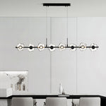 Linear LED Pendant Light in Black or Gold, Modern Nordic Chandelier for Dining and Living Spaces