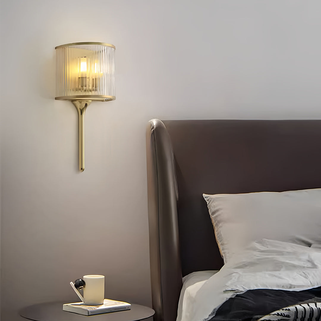 Aurelia Brass & Glass Wall Sconce – Modern Minimalist Lighting