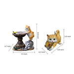 Handcrafted Resin Cat Solar Garden Lights with Warm LED Glow