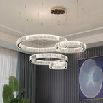 Aurelia Four-Ring Crystal Chandelier in Gold for Grand Foyers