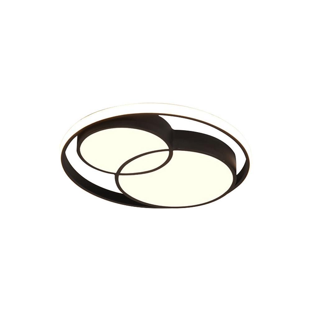 Trio of Illumination: Modern LED Flush Mount Ceiling Light in Matte Black