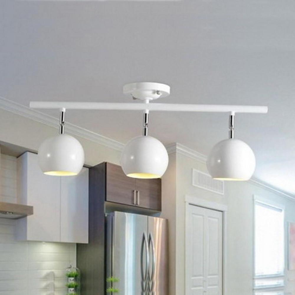 3 Light Bowled Metal Semi Flush Mount Ceiling Light Modern Bright