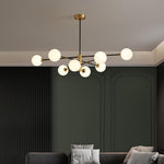Aurelia Eight-Light Globe Pendant in Black and Gold