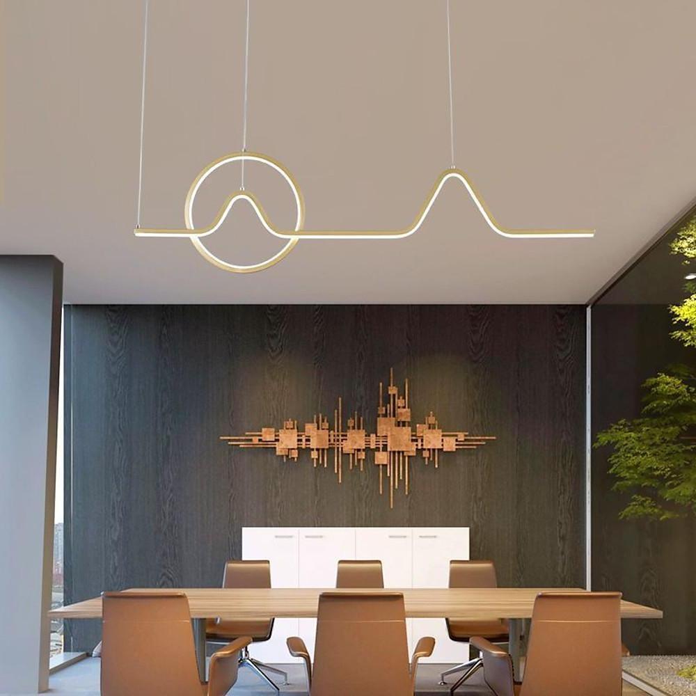 Modern LED Pendant Light with Geometric Wave Design for Dining Room and Kitchen Island