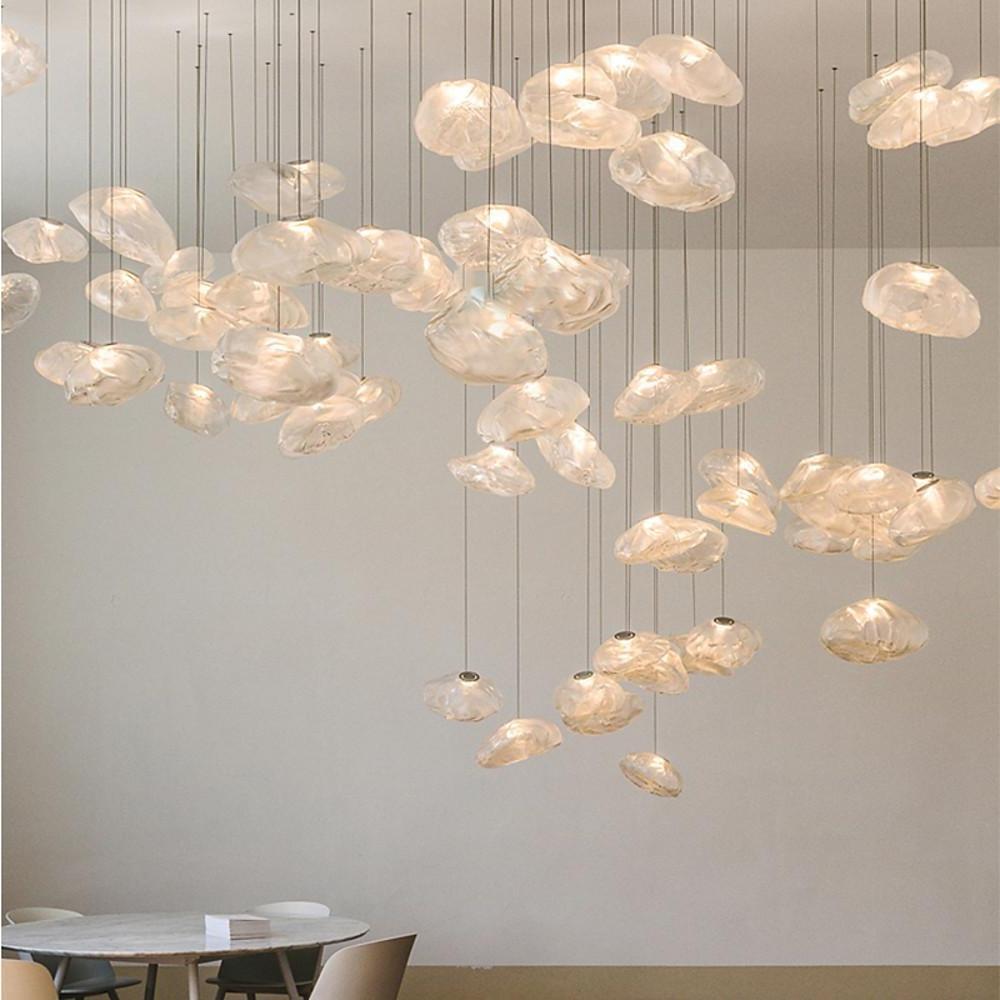 Artisan Glass Bubble Pendant Chandelier for Staircases and Modern Interiors