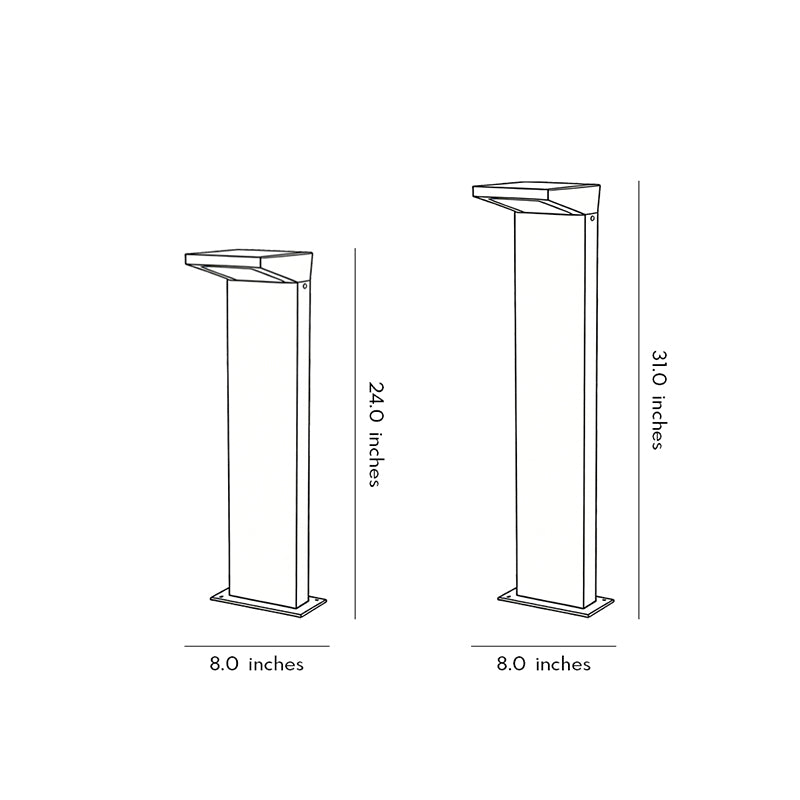 L-Shaped Solar LED Bollard Light in Black for Pathways and Gardens