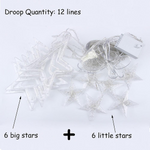 Stellar Cascade LED Curtain Lights – 8.2ft Acrylic Star String Lighting for Indoor & Outdoor Ambiance