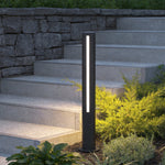 Modern Landscape Bollard Light with Warm LED Glow for Pathways and Courtyards