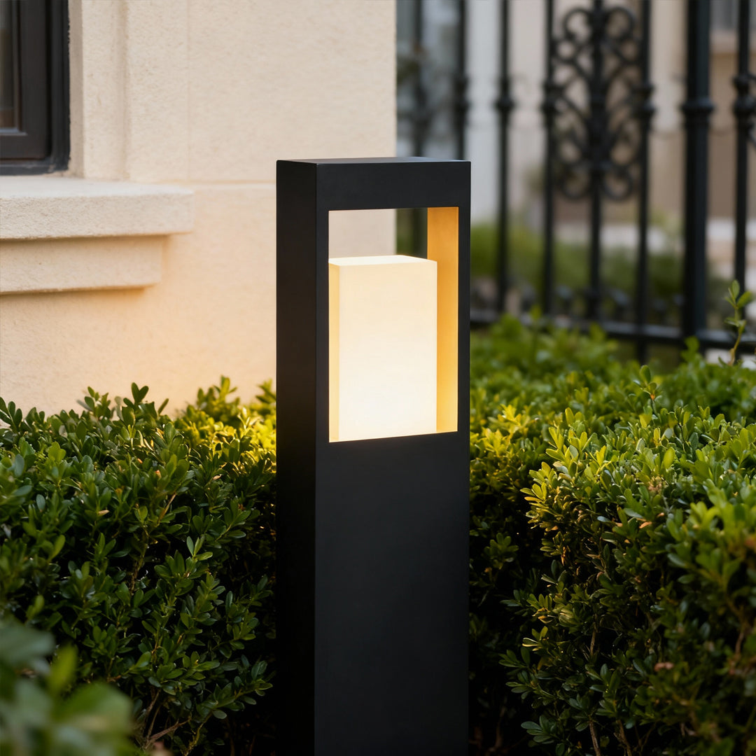 Modern Square Bollard Light for Courtyard and Garden Paths