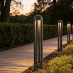 Minimalist Four-Post LED Bollard Light for Modern Landscapes