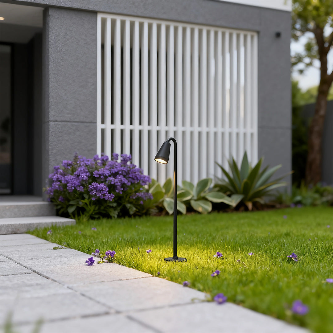 Modern Landscape Path Lights with Glass Shade for Outdoor Garden Walkways