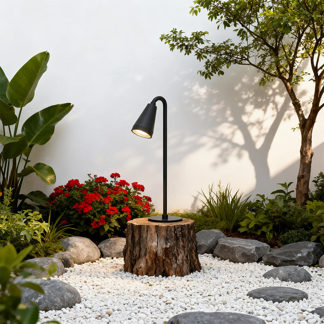 Modern Landscape Path Lights with Glass Shade for Outdoor Garden Walkways