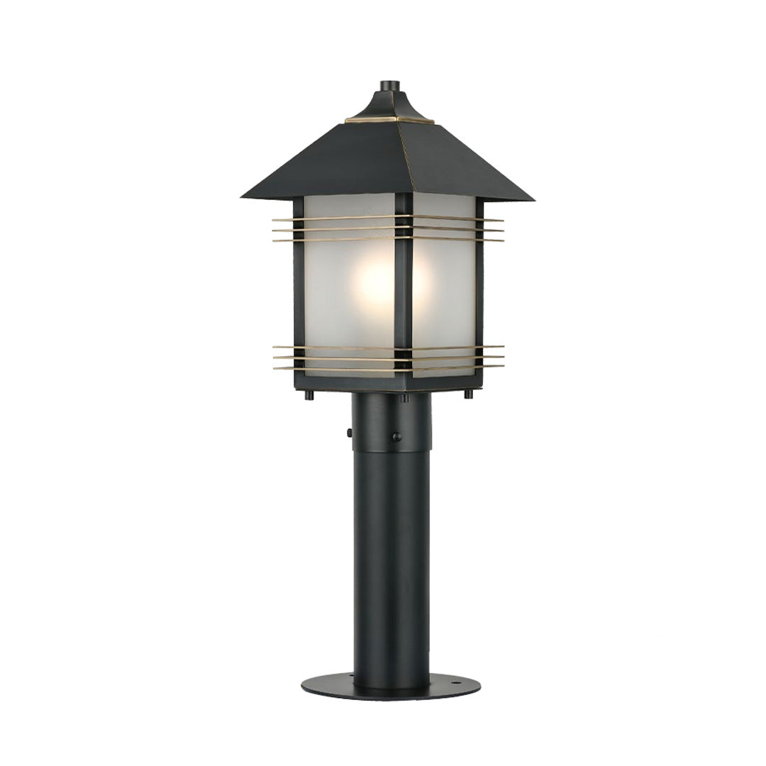 Aurea Copper Path Light with Glass Shade for Garden Walkways