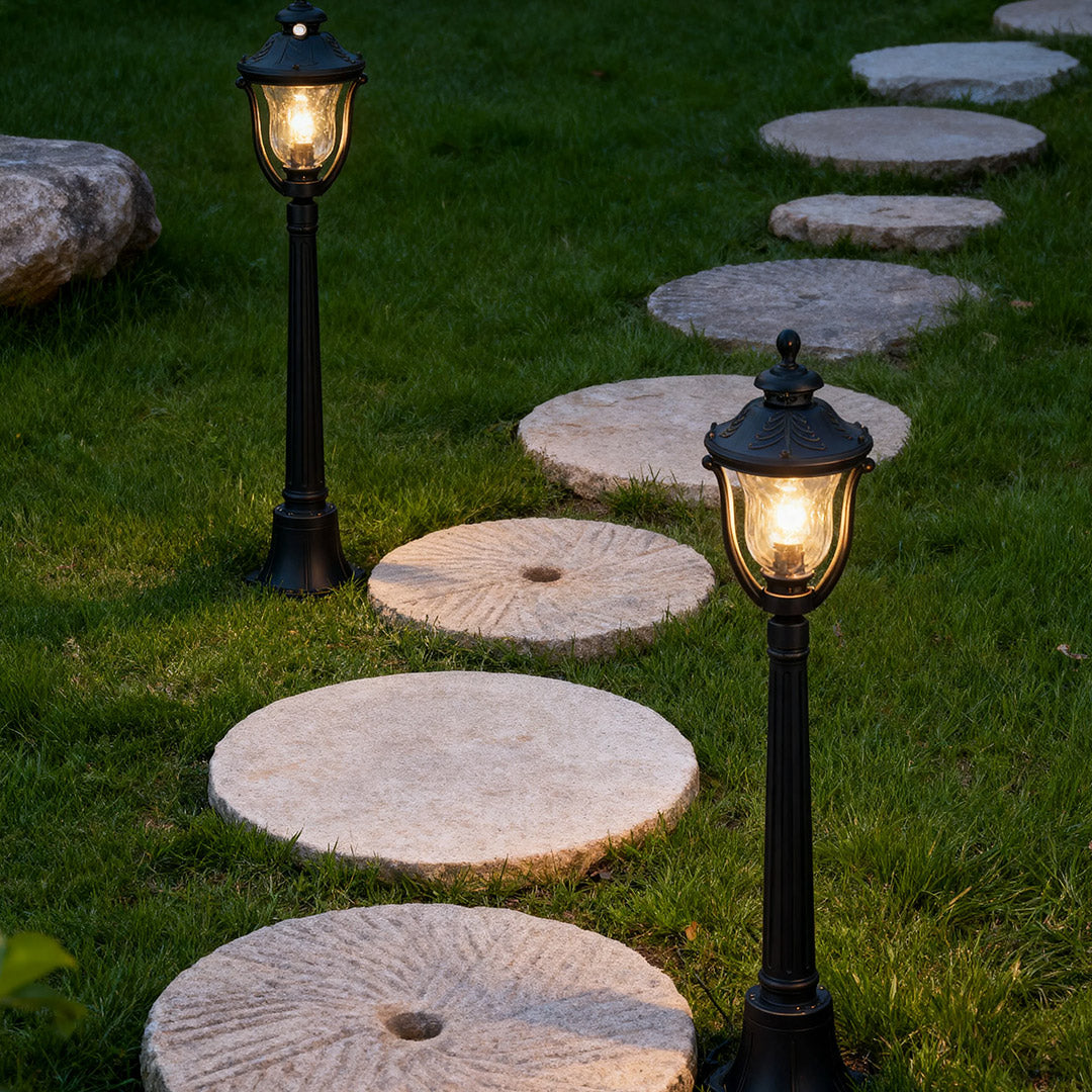 Aurelia Bollard Garden Light in Coffee Aluminum with Clear Glass