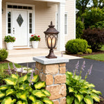 Luxury Weather-Resistant Cast Aluminum Garden Pillar Light with Clear Glass Shade