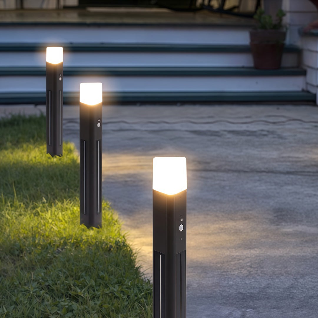 Solar Bollard Light Outdoor Garden Aluminum LED Landscape Lamp