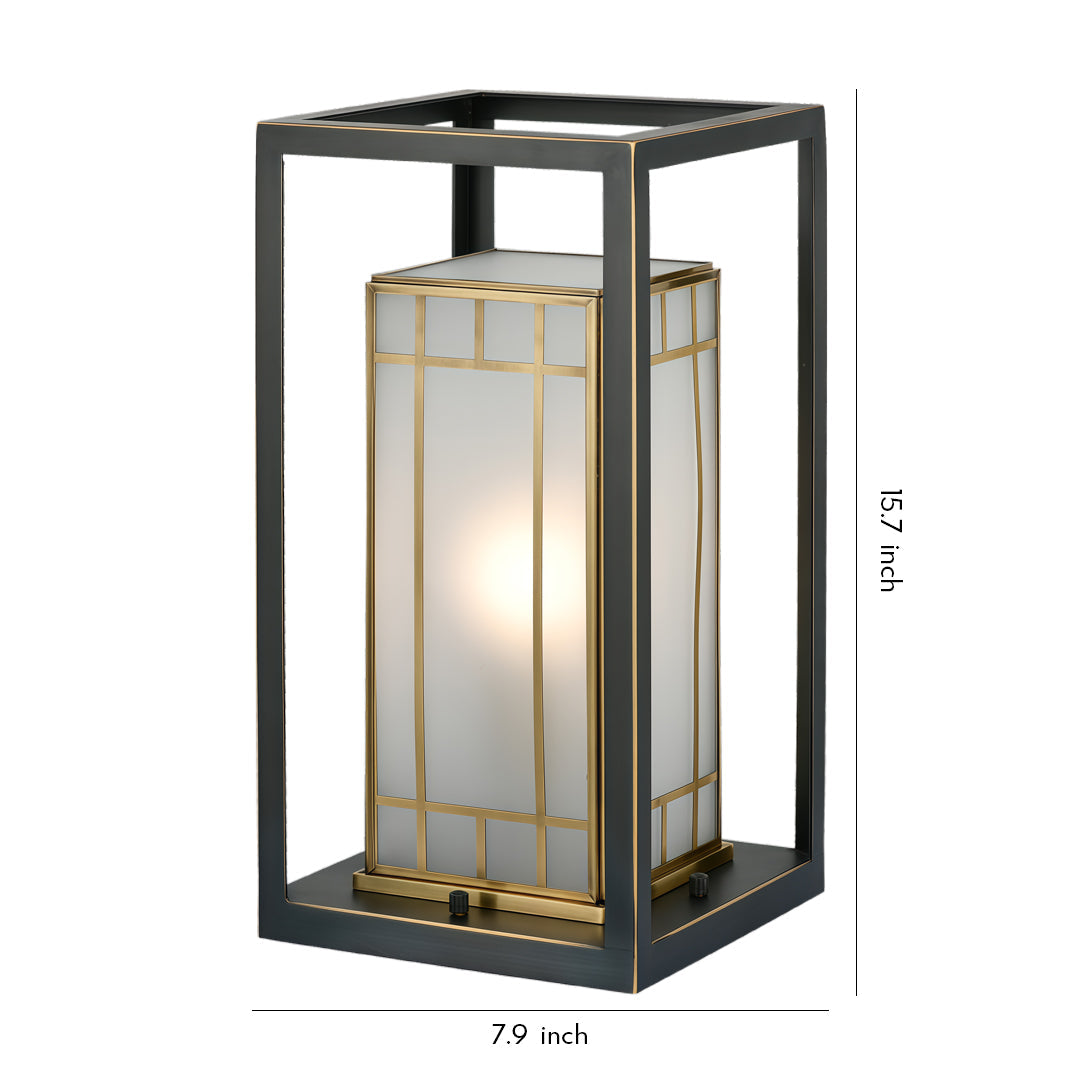 Luxury Copper Lantern Bollard Light for Outdoor Minimalist Spaces