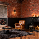 American Black Iron Lantern Wall Sconce for Vintage Industrial Interiors
